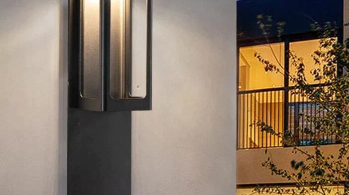 IP67 waterproof outdoor LED wall light with motion sensor on a garden wall