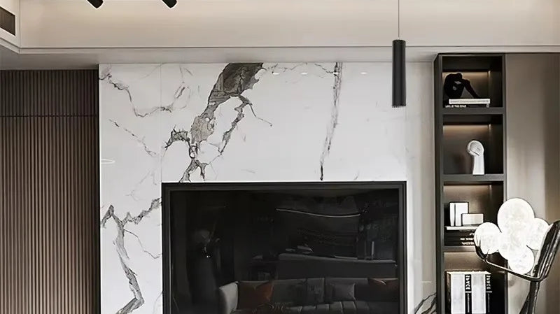 LED magnetic folding spotlight track light in a modern interior