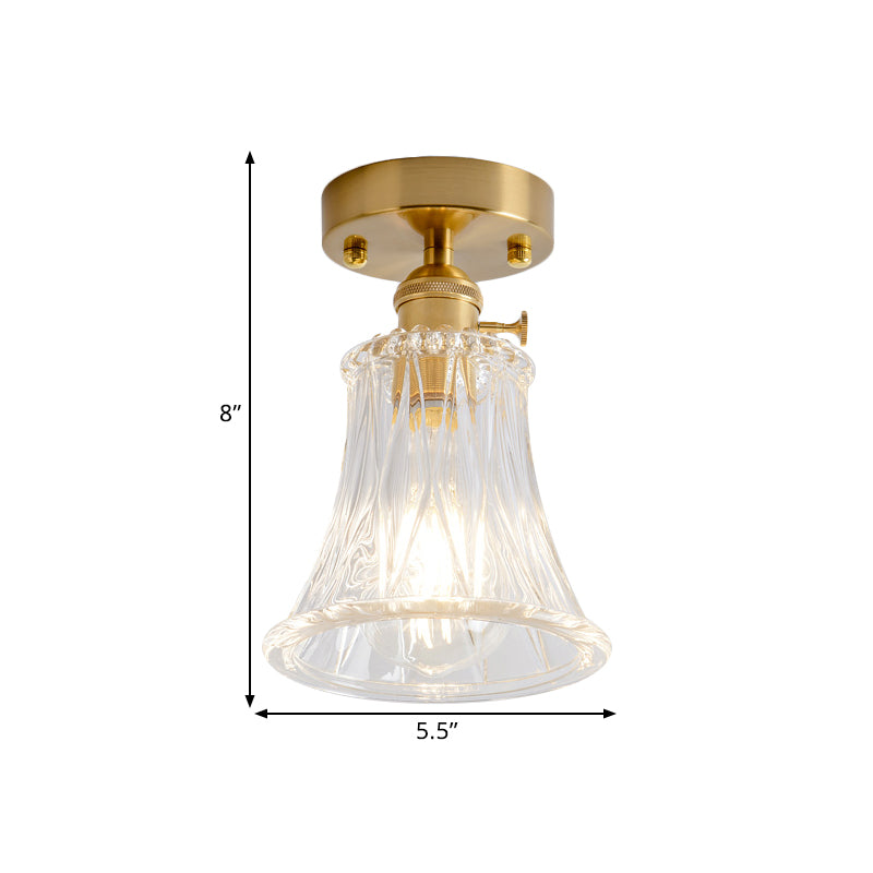 Industrial Chic Meets Modern Versatility: The Clear Glass Single - Light Gold Ceiling Light