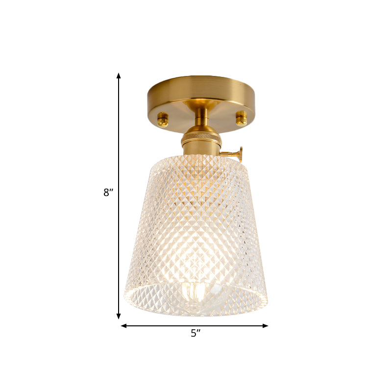 Industrial Chic Meets Modern Versatility: The Clear Glass Single - Light Gold Ceiling Light