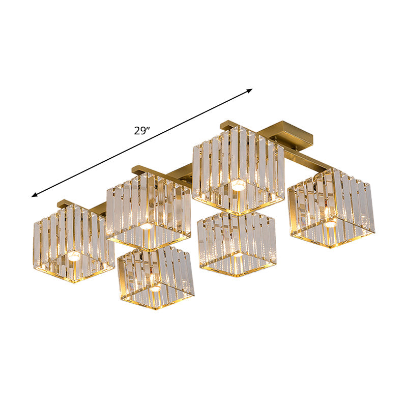 Anya’s Modern Crystal Chandelier - Square Design Ceiling Light