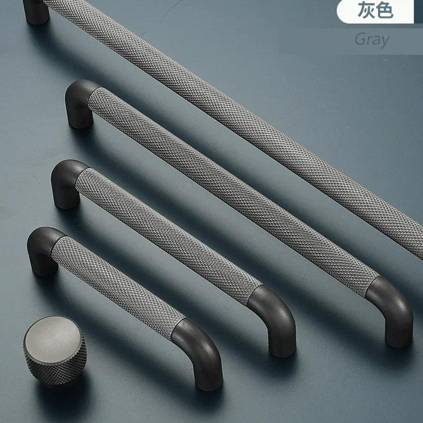 Knurled Brown Aluminum Alloy Handle – Textured European Cabinet and Wardrobe Pulls (320mm) Handles