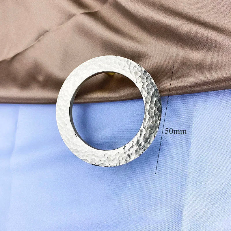 Round Hammered Brass Wardrobe Handles – Modern Knobs for Drawers Dressers and Cabinets (Circle & Semi-Circle)