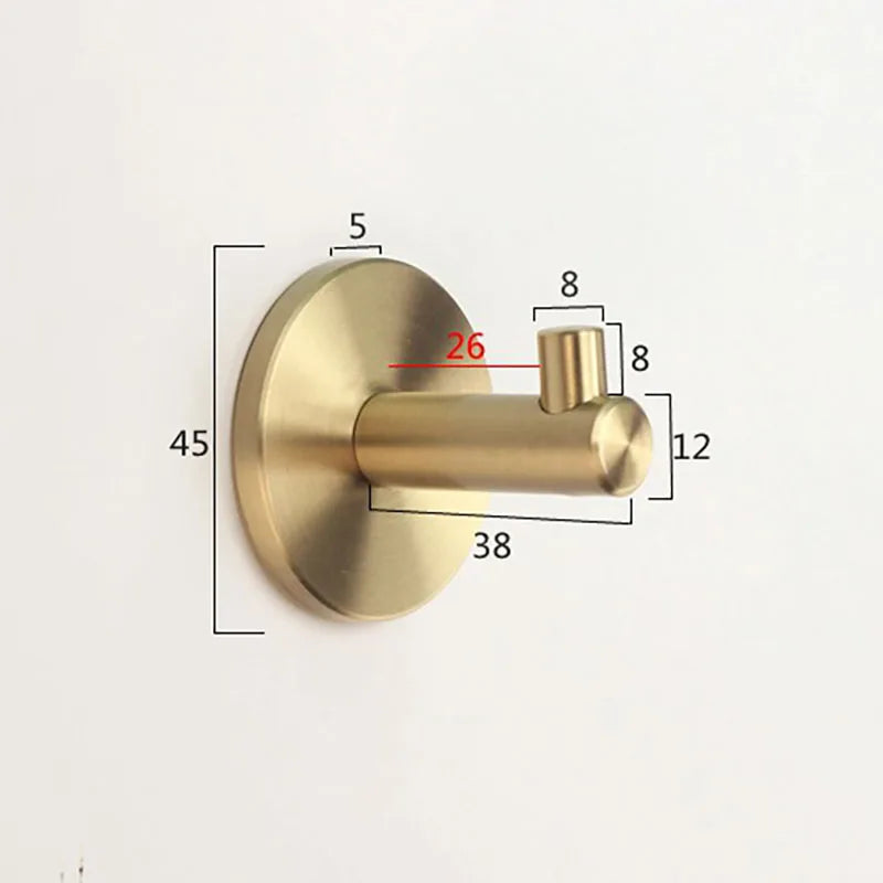 Brass Wall Hook – Gold and Black Towel Hanger for Bathroom Kitchen and Bedroom Storage wall Hook