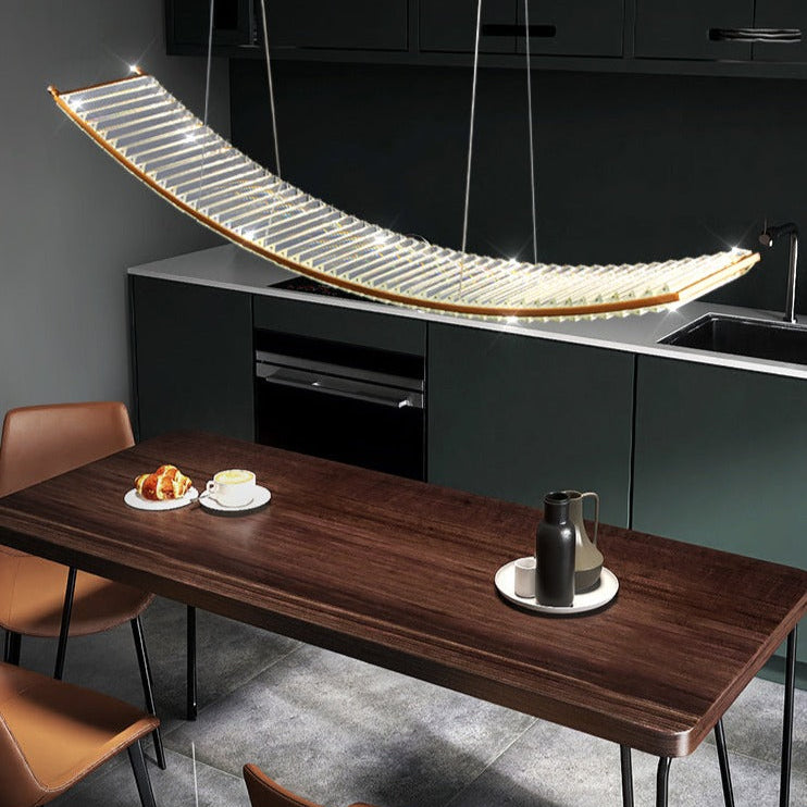 Sophia’s Luxurious Arch Chandelier - Modern Crystal Brilliance Ceiling Light Fixtures