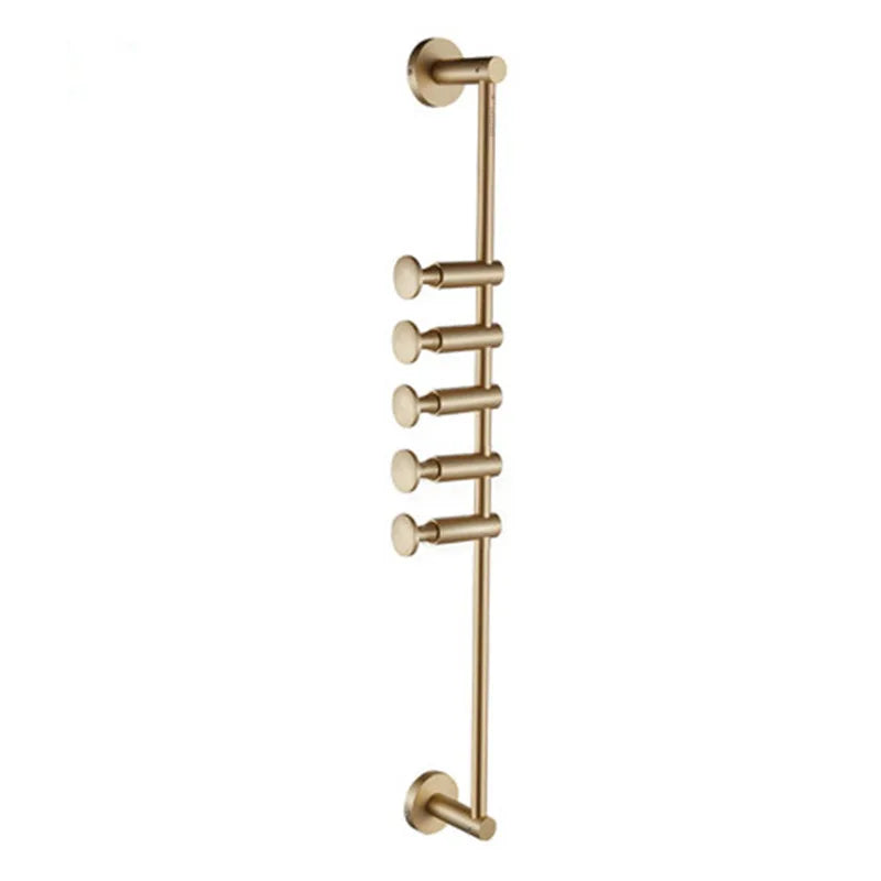 European Brass Wall Hook – 60cm Towel and Cloth Hanger for Bedroom and Washroom Storage 5-hooks wall Hook
