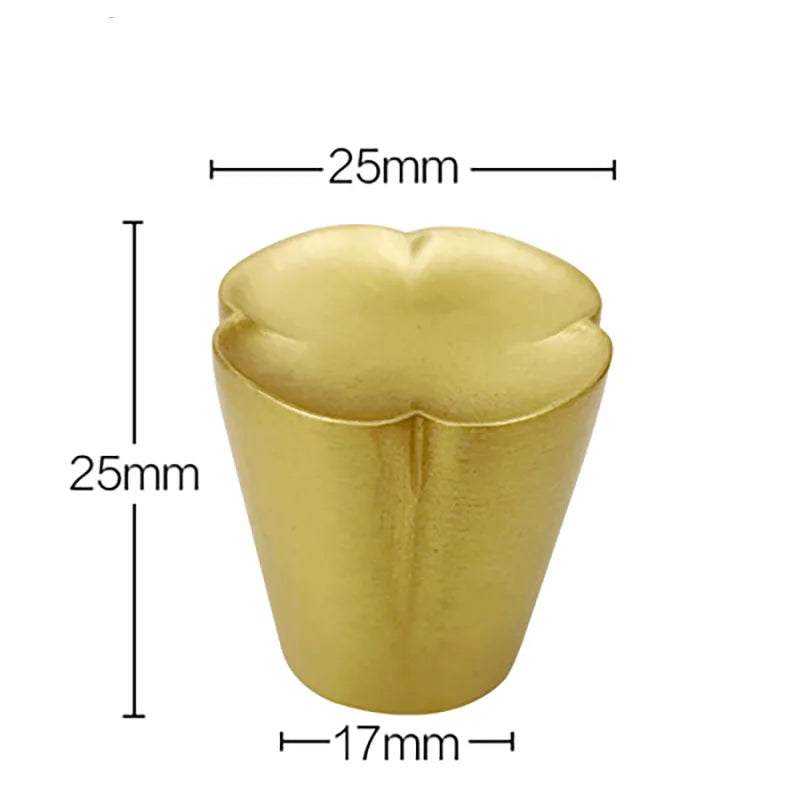 Solid Brass Flower Cabinet Knobs – Single Hole Drawer Handles for Wardrobes and Dressers 25x25x17mm knob