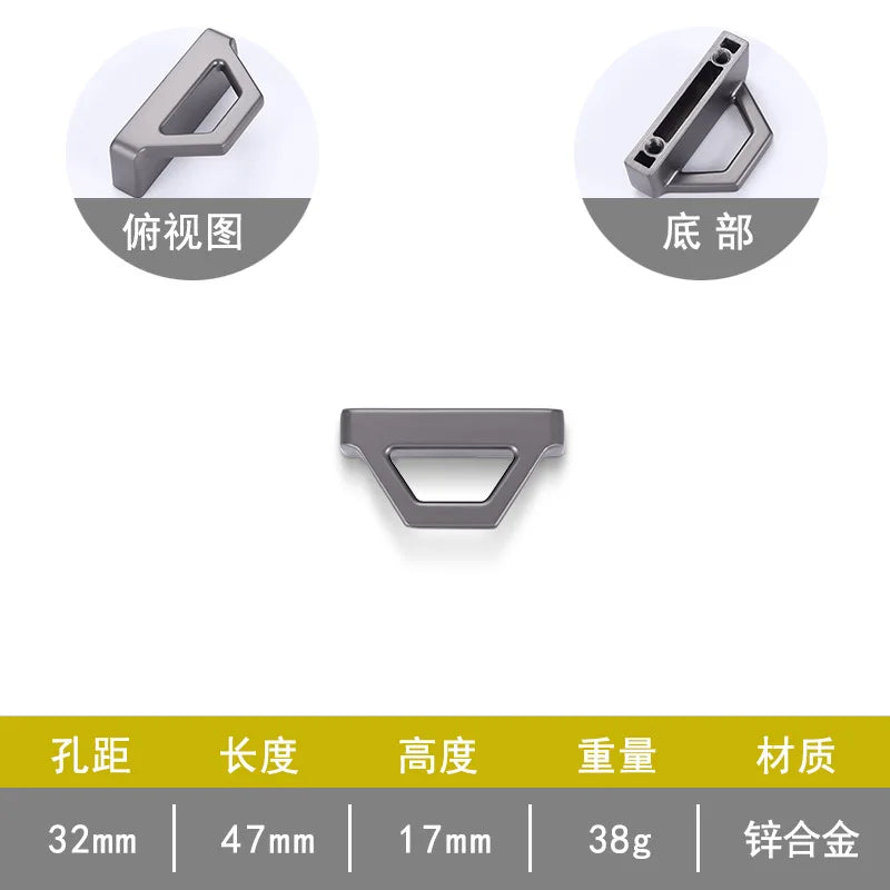 Gold and Pearl Grey Cabinet Handles - Modern Zinc Alloy Pulls for Kitchen and Furniture Pearl Grey 32mm Handles