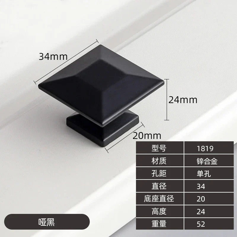 Modern Zinc Alloy Drawer Knobs - Single Hole Cabinet Handles for Dresser and Shoe Cabinets C Knobs