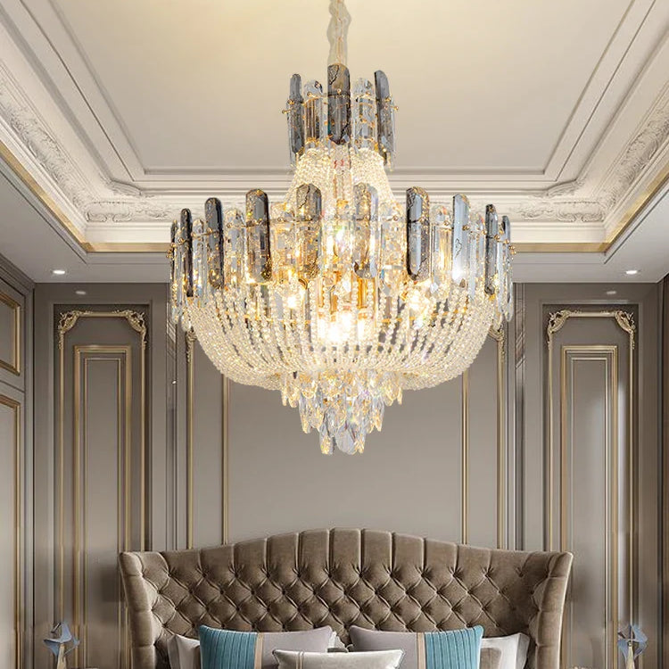 New Design Colorful Luxury Crystal Chandelier - Modern Artistry With Adjustable Chain For Living