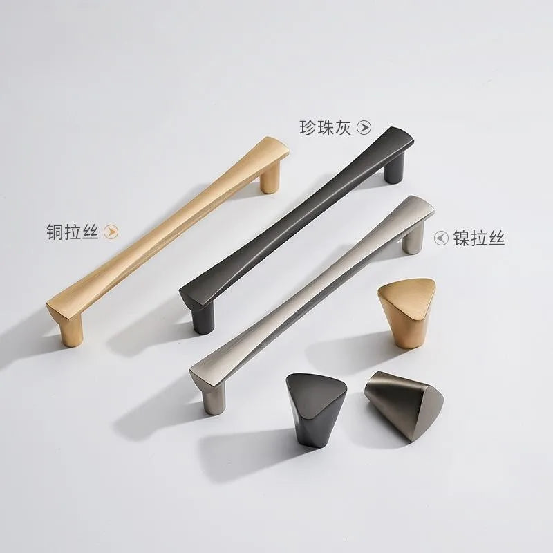 Brushed Zinc Alloy Door Handle – Simple Single Hole Design Handles