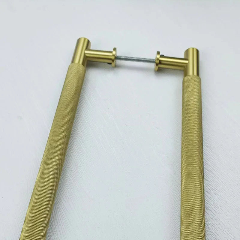 52cm Brass Knurled Door Handle – Gold Sliding Glass Door Pulls for Store Barn and Shower Room Handles