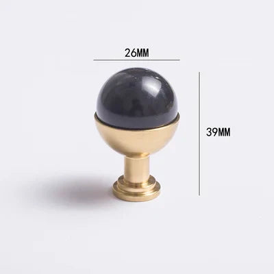 Natural Marble and Crystal T-Bar Cabinet Handles – Modern Brass Knobs for Kitchen Dresser and Furniture Pulls