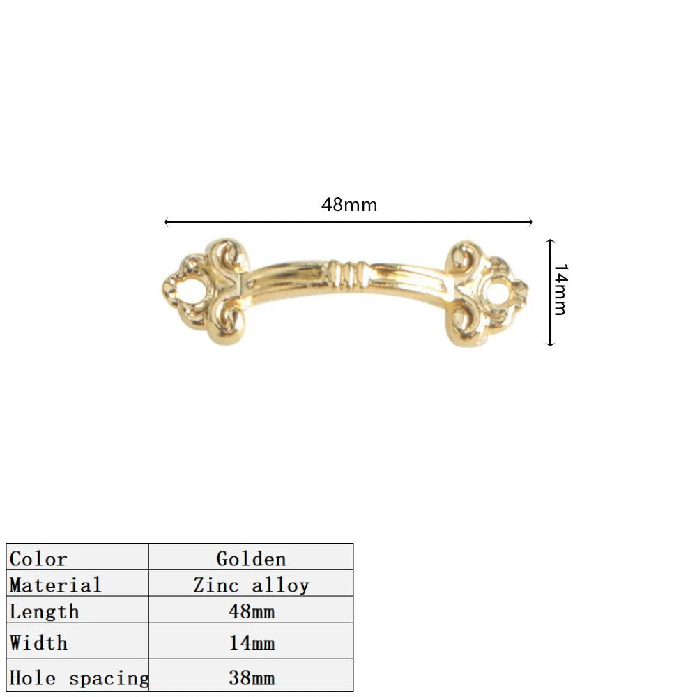 10pcs Antique Zinc Alloy Drawer Handles – Vintage Chinese Style 10pcs golde Handles