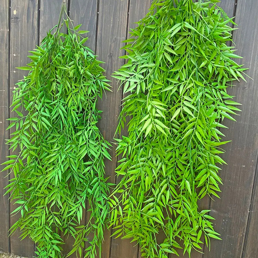Dlight Decor 105cm Hanging Bamboo Leaf Vine for Garden and Home Wall Decor