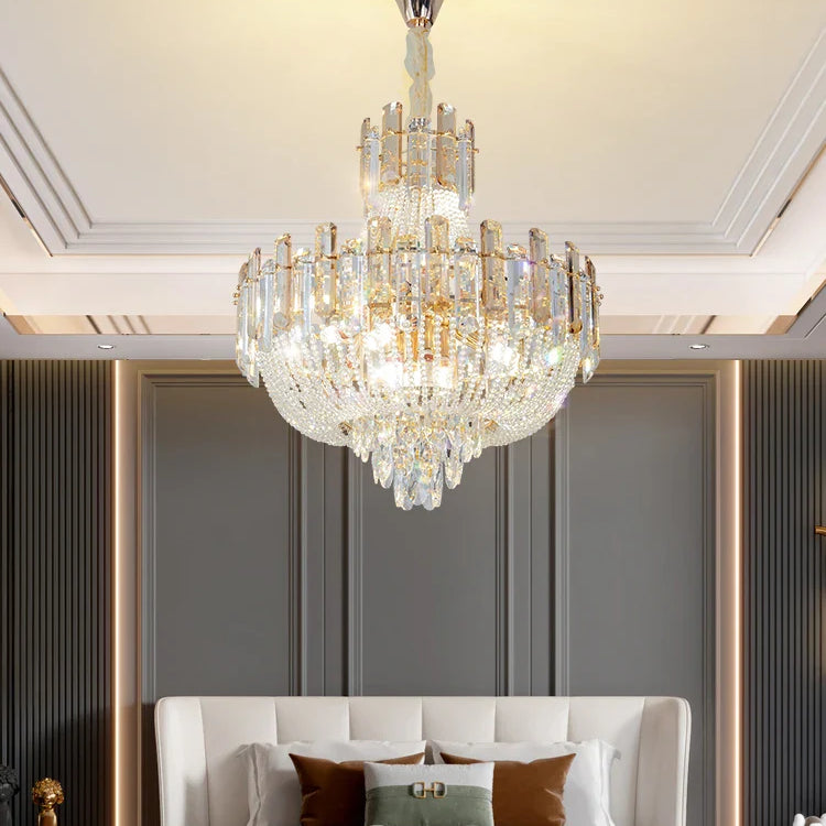 New Design Colorful Luxury Crystal Chandelier - Modern Artistry With Adjustable Chain For Living