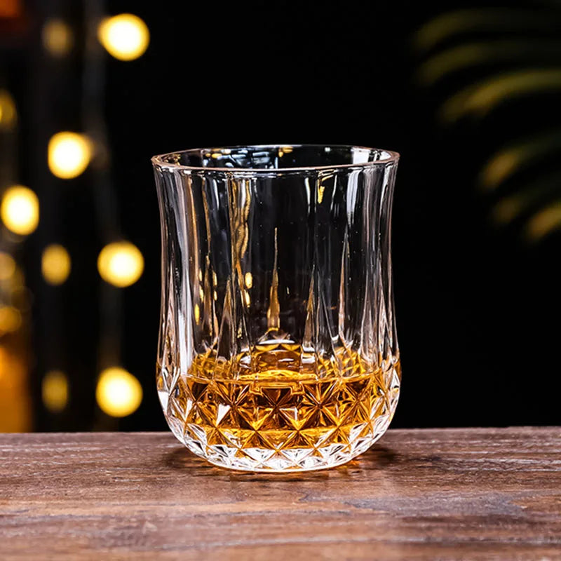 Dlight Decor 4pc Diamond Cut Glass Set 215ml Clear 215ml / 4pcs Cocktail Glasses