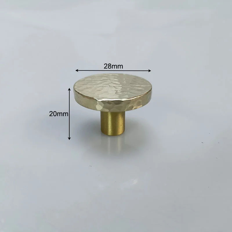 Hammered Brass Cabinet Handles – Light Gold Wardrobe Knobs and Drawer Pulls for American/Nordic Furniture TS0501 1.1