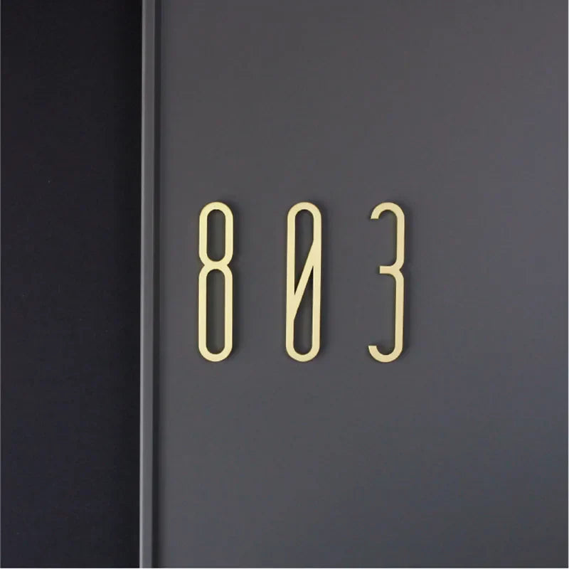 Solid Brass Alphabet Letters and Numbers – Adhesive DIY Door Decor for Home Hotel and Baby Names Brass Letters