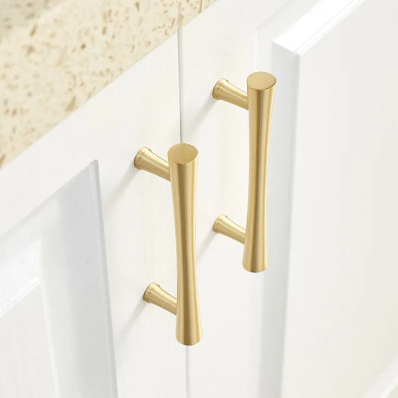 Gold Brass Dresser Handles – Modern Cabinet Pulls and Drawer Knobs for Kitchen and Furniture Handles