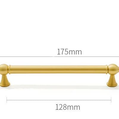 Satin Brass Cabinet Handles – Modern Ball Design Wardrobe Knobs and Drawer Pulls (French Style) 175mm Handles