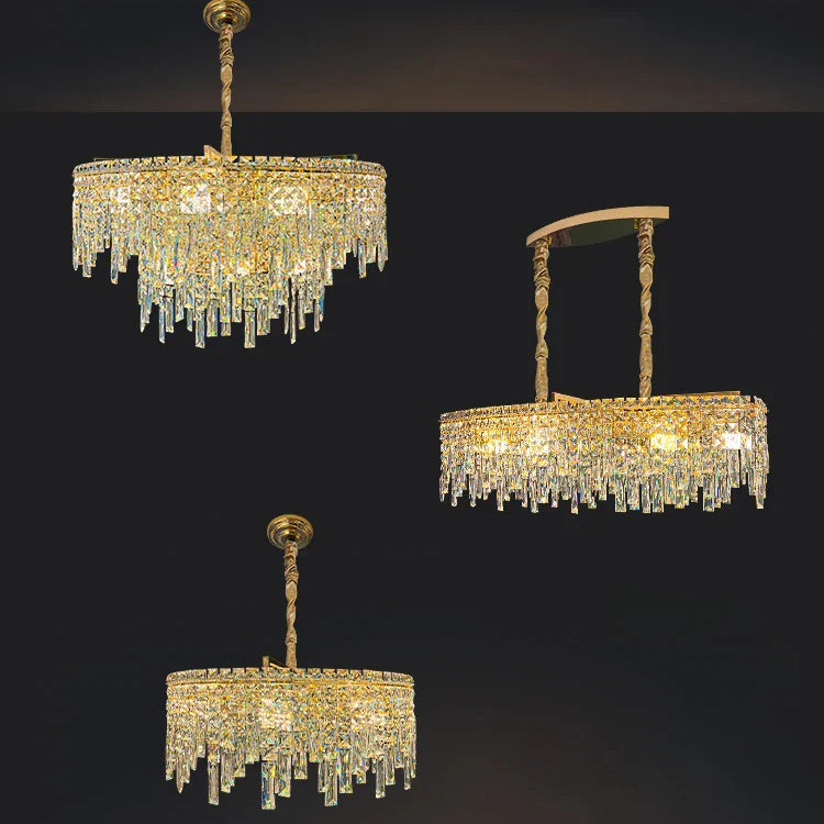 Elegant Golden Round Chandelier - A Creative New Design For Living Rooms Dining And More Chandelier