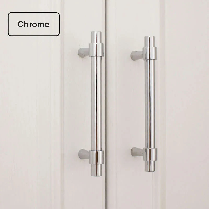 Nordic Brass Furniture Handles – Gold Black Chrome Cabinet Bar Pulls (50mm-500mm) Chrome / 500mmx 416CC Handles