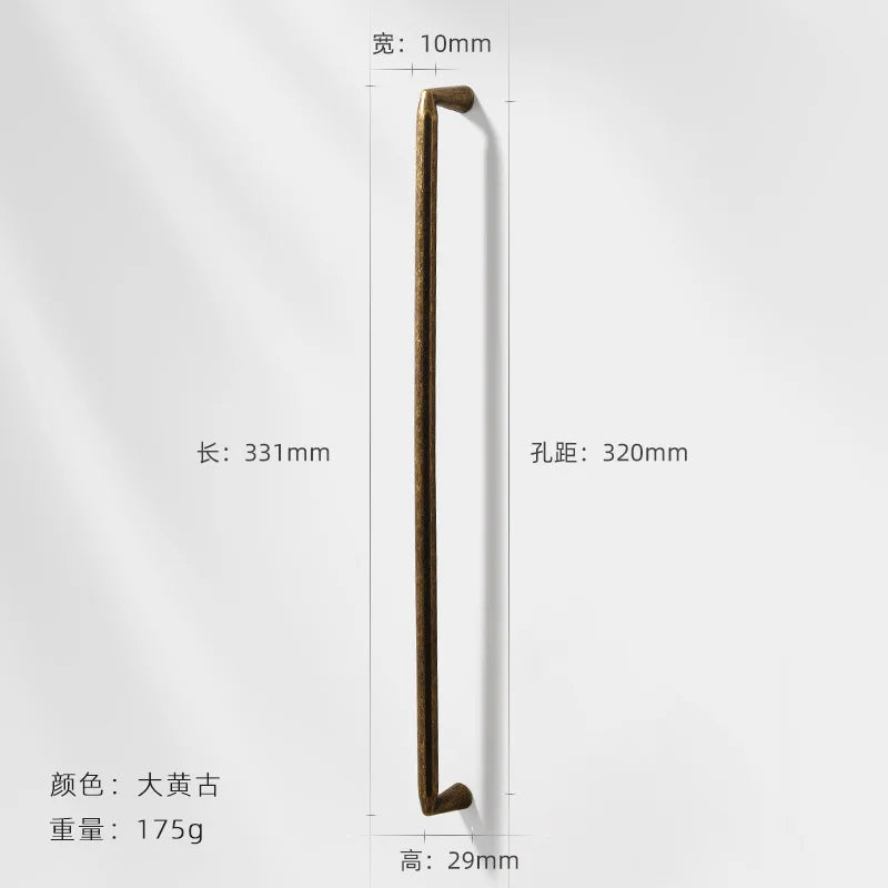 Antique Wardrobe Cabinet Handles - Retro Zinc Alloy Drawer Pulls and Knobs for Kitchen and Furniture 7053 320mm Handles