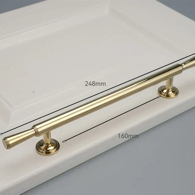 Chrome and Polished Gold Brass Furniture Handles – Modern Cabinet Drawer and Wardrobe Knobs 2030-PG 248mm Handles