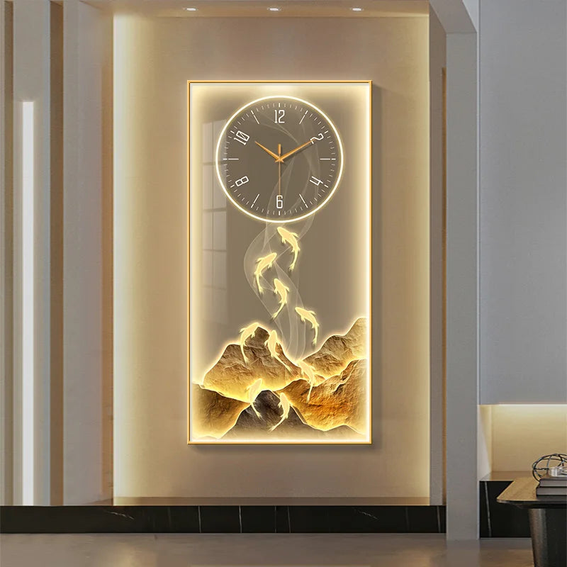 Dlight Decor Wall Clock Lamp with Crystal Glow Wall Art
