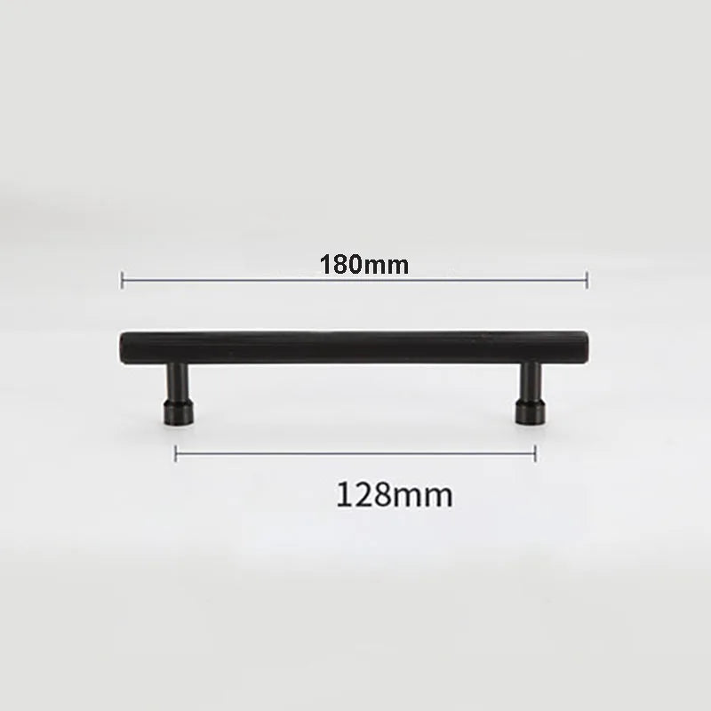 Gold and Black Brass T-Bar Handles – Straight Line Cabinet Pulls and Wardrobe Knobs TB9013-B180 Handles