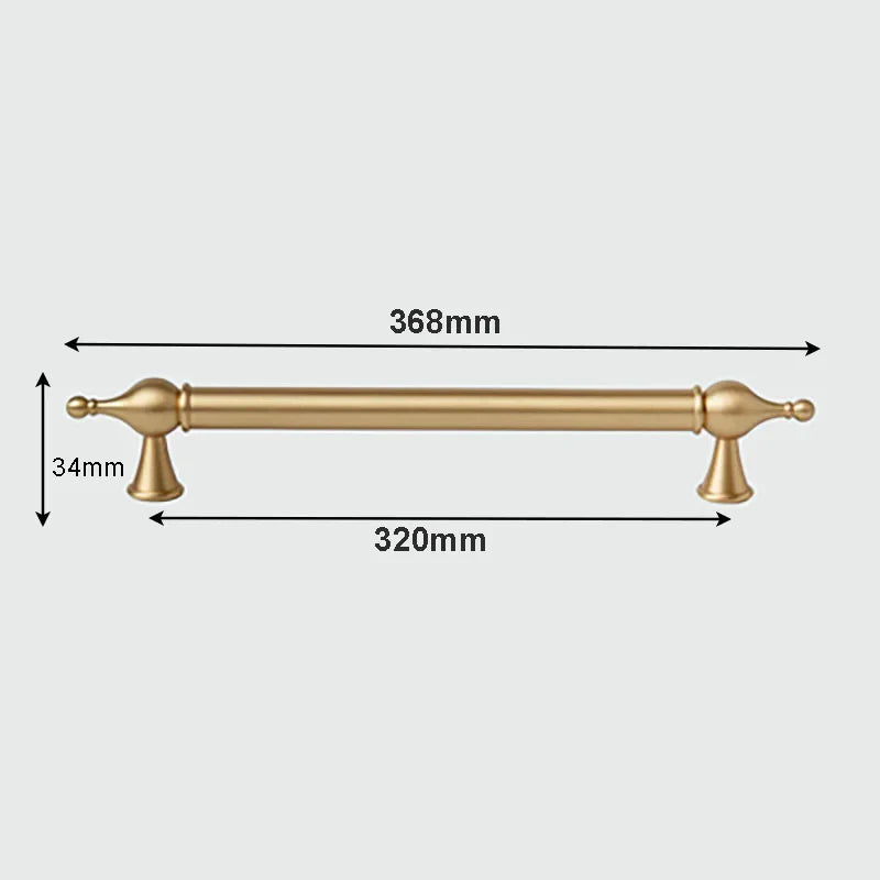 Modern Brass Cabinet Handles – Brushed Gold Bar Knobs for Furniture (60mm-368mm) 2026-368 Handles
