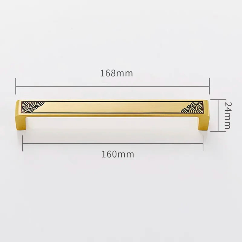 Antique Style Brass Furniture Handles – Vintage Cabinet Wardrobe and Drawer Knobs gold 168mm Handles