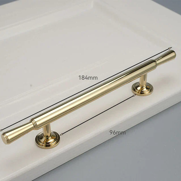 Chrome and Polished Gold Brass Furniture Handles – Modern Cabinet Drawer and Wardrobe Knobs 2030-PG 184mm Handles