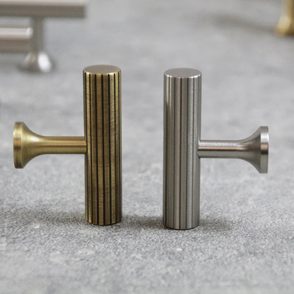 Nickel Brass Art Deco Kitchen Cabinet Knobs and T-Bars – Brushed Silver Drawer Pulls and Wardrobe Handles Handles