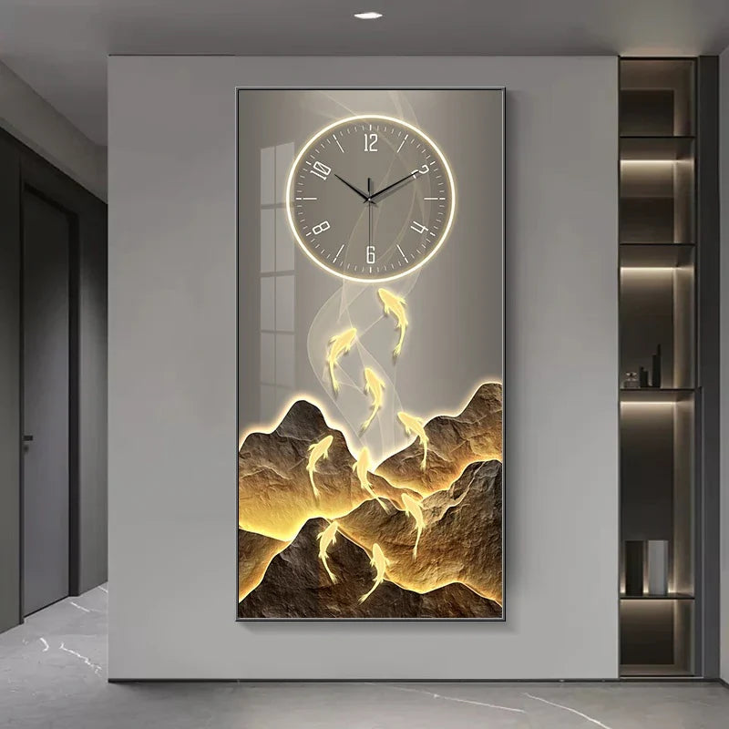 Dlight Decor Wall Clock Lamp with Crystal Glow Wall Art