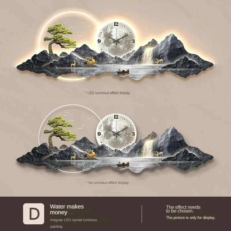 Dlight Decor Silent LED Wall Clock in Nordic Style style4 / 35x100cm wall Art