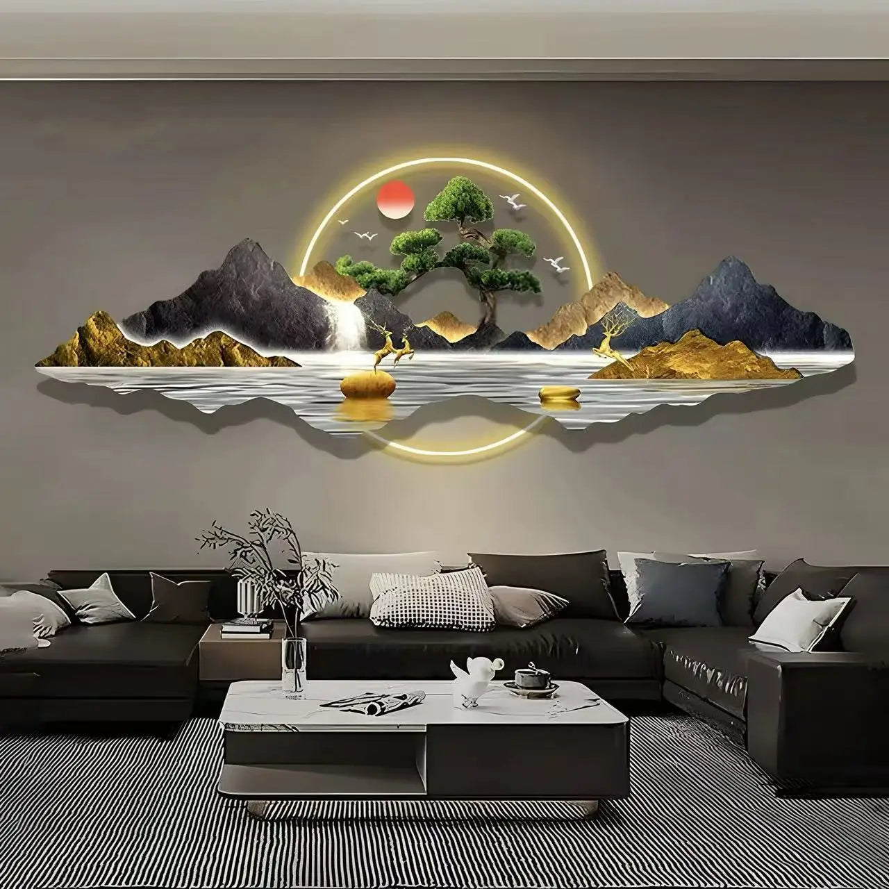 Dlight Decor Acrylic Carved LED Wall Art Light A / 120cmx40cm Wall Art