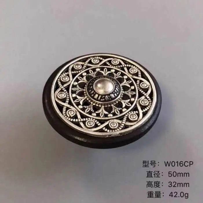 Handmade Wood and Alloy Cabinet Handles – Artistic Drawer and Furniture Knobs for Home Decor W016CP Knobs