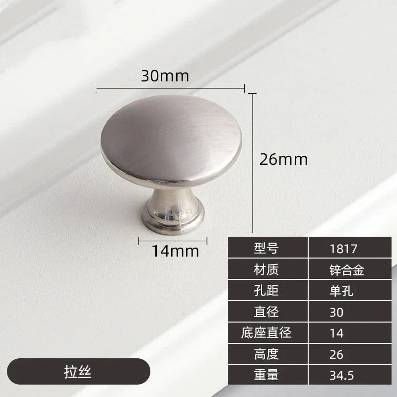 Modern Zinc Alloy Drawer Knobs - Single Hole Cabinet Handles for Dresser and Shoe Cabinets A Knobs