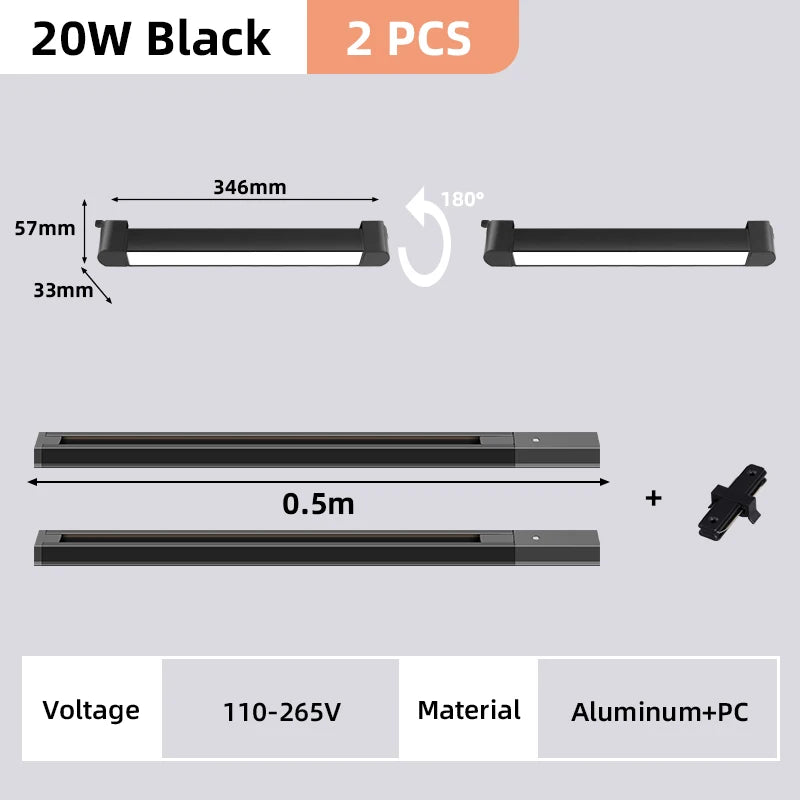 Rail Floodlight LED Clothing Store Track Light Kitchen Balcony Studio Whole Set Led Spot Lamp Home Modern Decoration