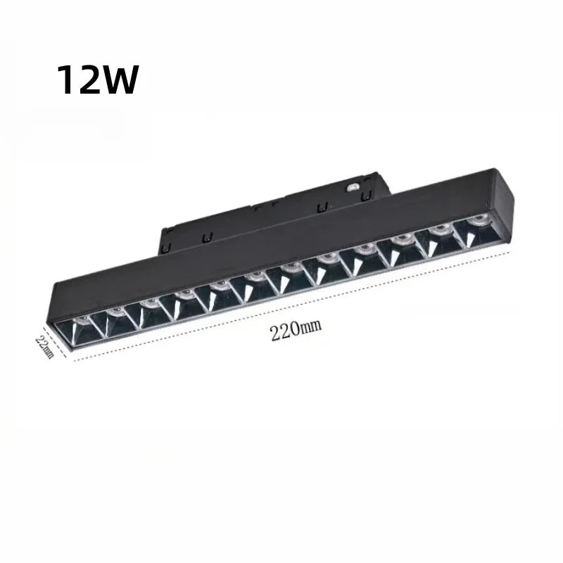 LED Embedded Magnetic Track Light - 6W/12W/18W/24W Folding Grille Spotlight 12W Grille light / Natural white 4000K