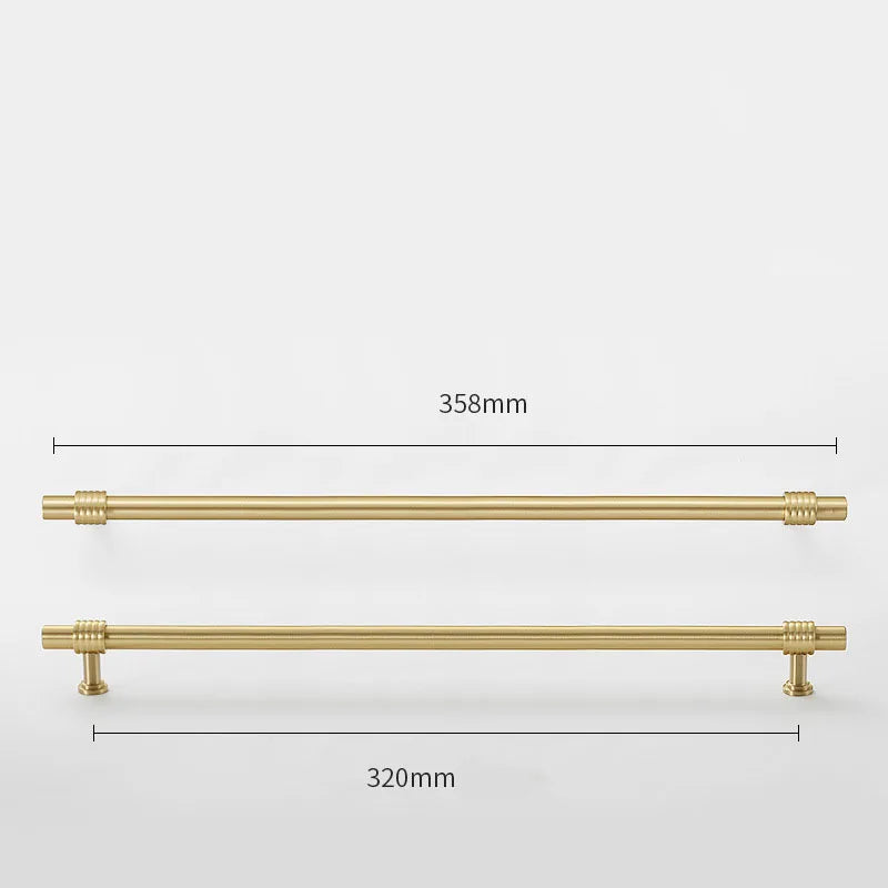 Satin Gold Furniture Handle – Solid Brass Cabinet Knobs and Drawer Pulls (50mm-358mm) 358mm length Handles
