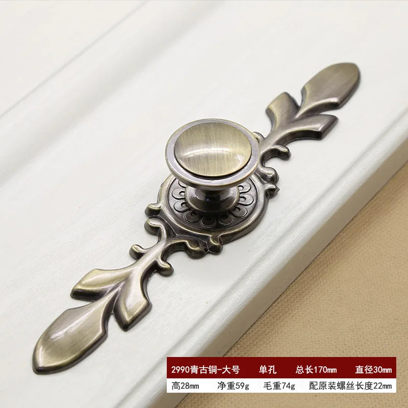 Retro Bronze Cabinet Handles - Antique Metal Kitchen Door Pulls and Wardrobe Knobs 128mm 2990-Large Handles