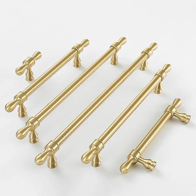 Gold Chrome and Black Brass Wardrobe Handles – Modern Drawer Pulls and Dresser Knobs for Cabinets and Cupboards Brass