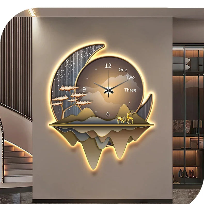 Dlight Decor Clock Wall Light with Luxury Crystal Glow Wall Art