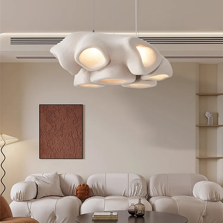 Nordic Living Room Wabi Sabi Chandelier - Minimalist Led Pendant Lighting For Dining Rooms Bars And