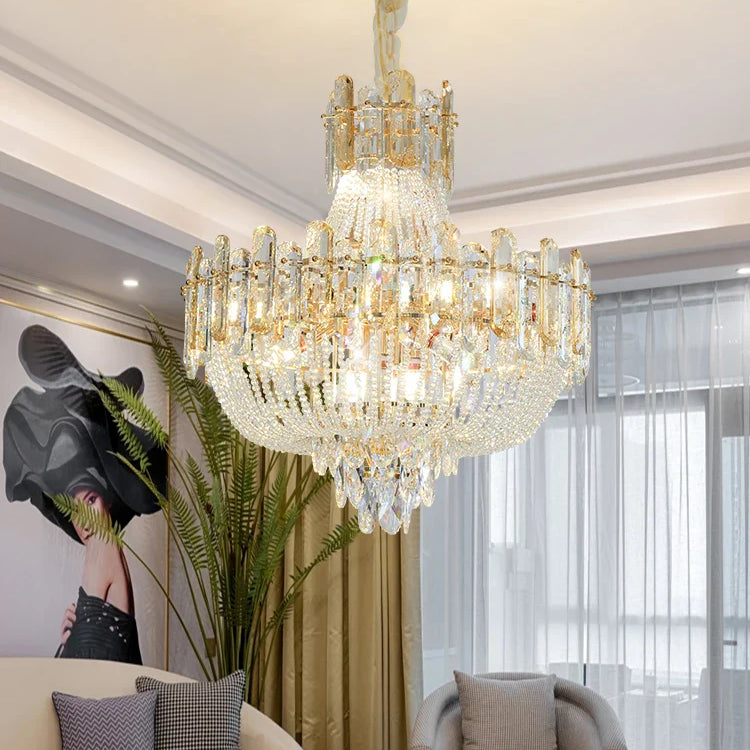 New Design Colorful Luxury Crystal Chandelier - Modern Artistry With Adjustable Chain For Living