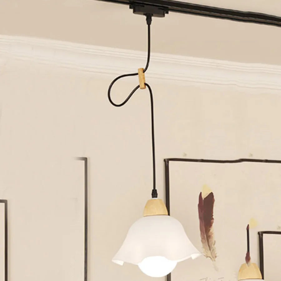 Modern LED Track Light with Adjustable Pendant Design - 12W Hanging Lamp 1PC Black Cable / White 6000K ceiling light