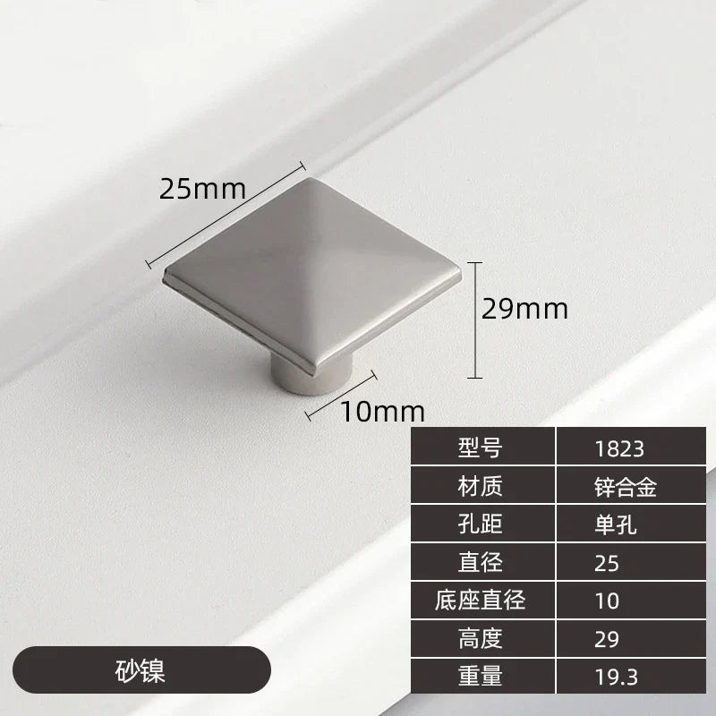 Modern Zinc Alloy Drawer Knobs - Single Hole Cabinet Handles for Dresser and Shoe Cabinets K Knobs
